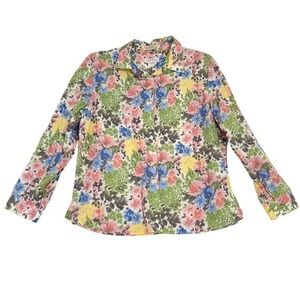 ORVIS 100% Cotton Long Sleeve Button Up Floral Wrinkle Resistant Shirt Size‎ 20